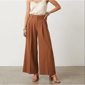 Madewell The Harlow Wool Blend Super Wide-Leg Trouser In Camel, Size 4